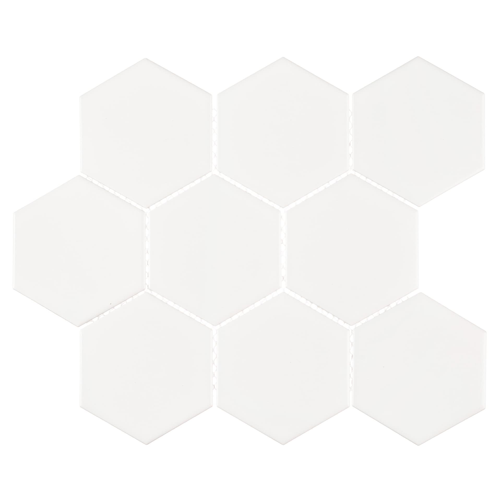 Мозаика Starmosaic Hexagon big белая керамическая 295х256х6 мм матовая