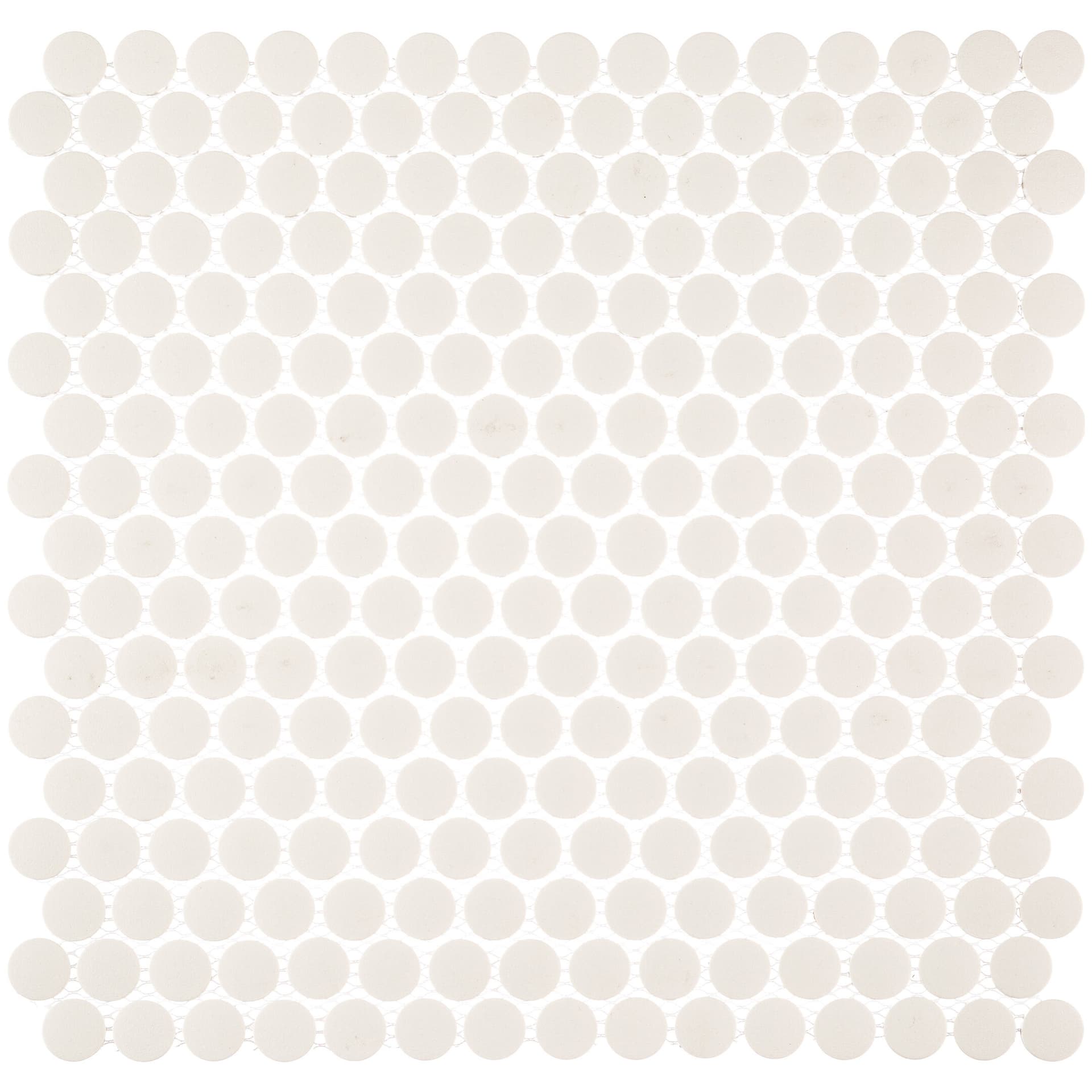 Мозаика Starmosaic Penny Round белая керамическая 315х309х6 мм матовая antislip