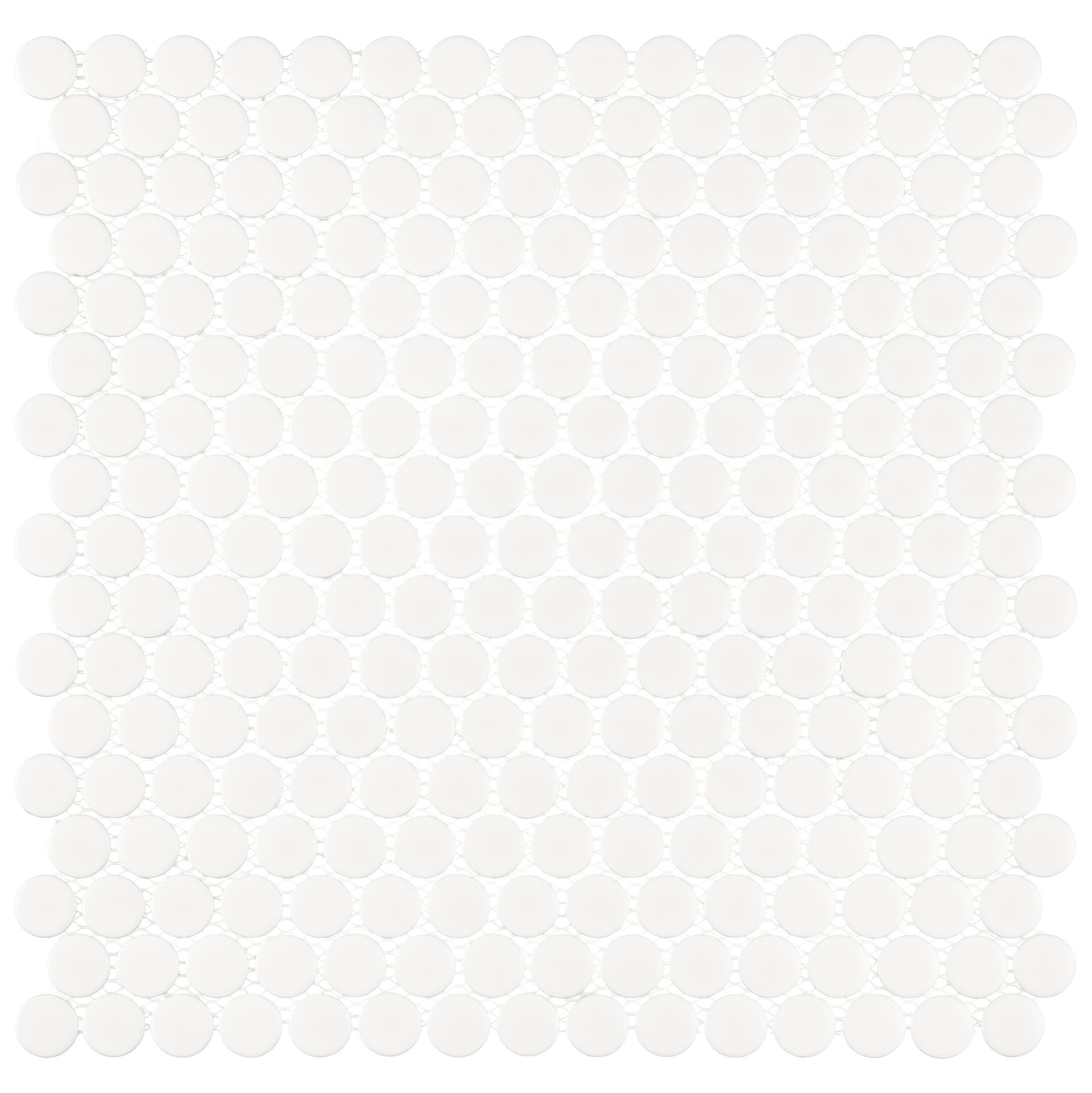 Мозаика Starmosaic Penny Round белая керамическая 315х309х6 мм матовая