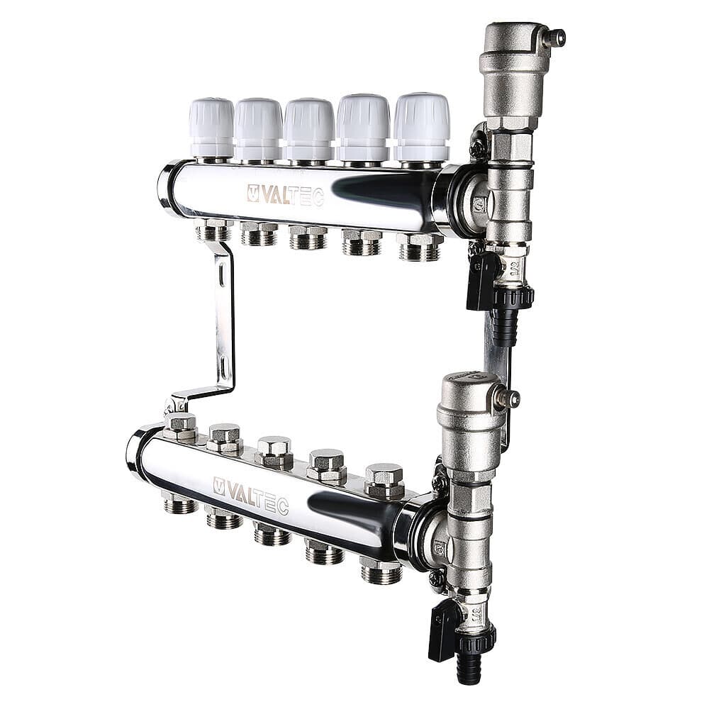 Коллекторная группа Valtec 1 ВР(г) х 3 выхода 3/4 НР(ш) ЕК х 1 ВР(г)