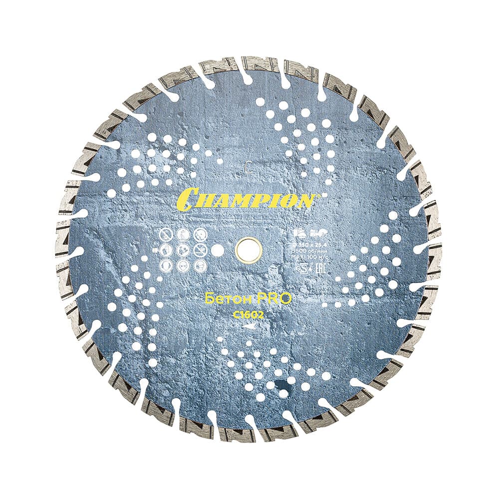 Диск алмазный по бетону Champion Heavyсut Pro 350x25,4x10 мм сегментный сухой рез (C1602)