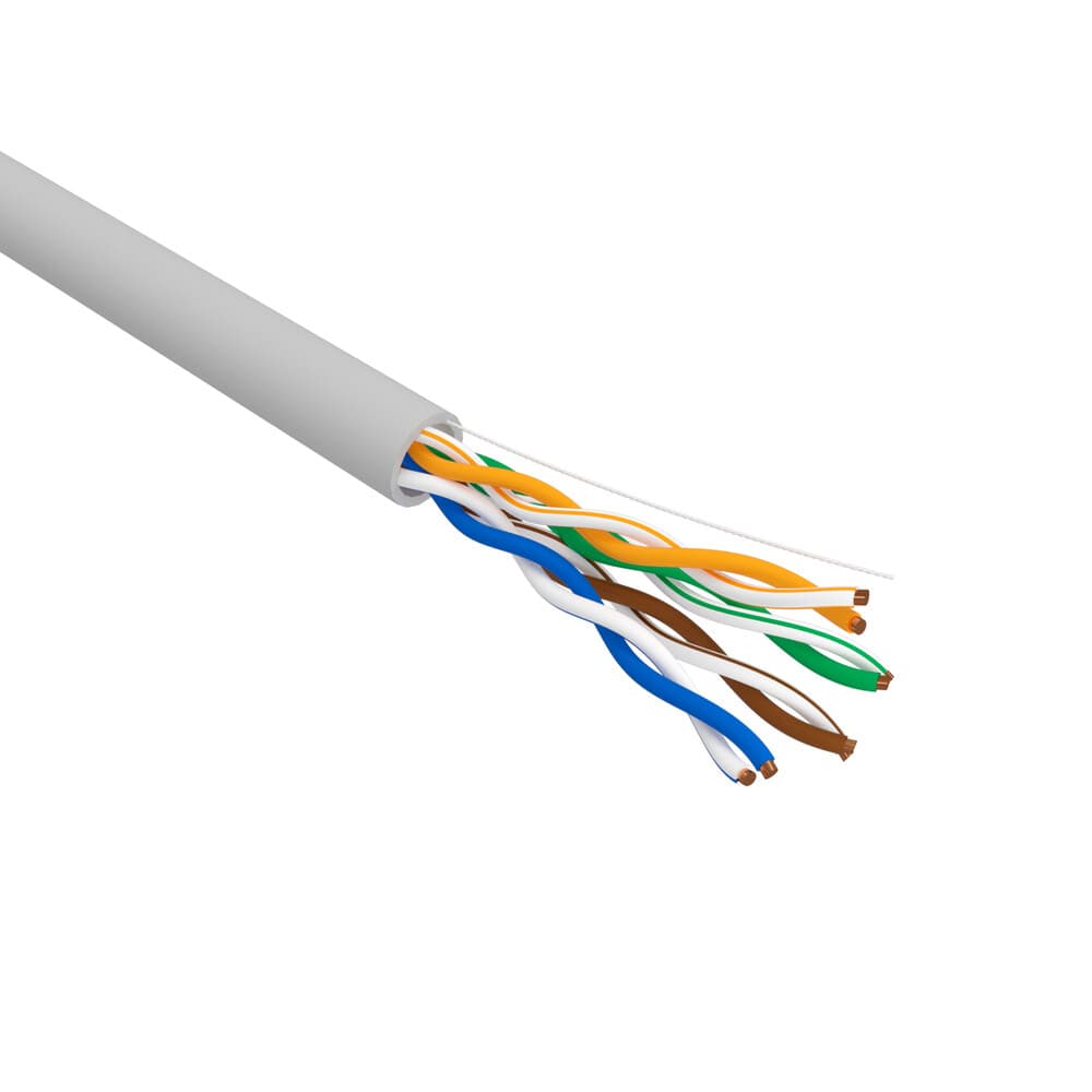 Интернет-кабель (витая пара) U/UTP CAT5e 4х2х0,48 мм CU PVC Rexant Light серый