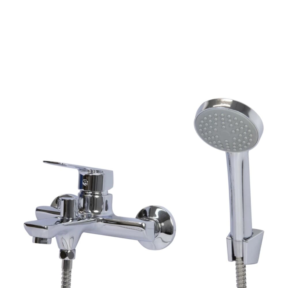 Смеситель для ванны Mixline ML15-01 хром однорычажный с коротким изливом с лейкой (556666)