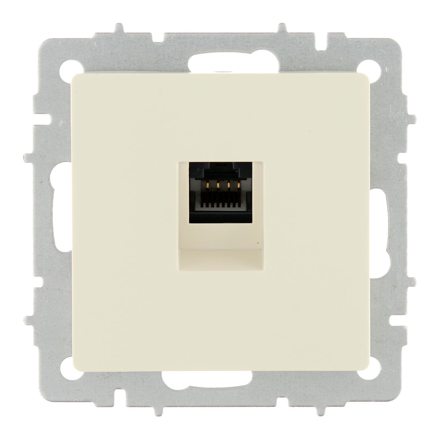 Розетка компьютерная IEK Brite РК10-БрКр встраиваемая бежевая (BR-K10-1-K10)