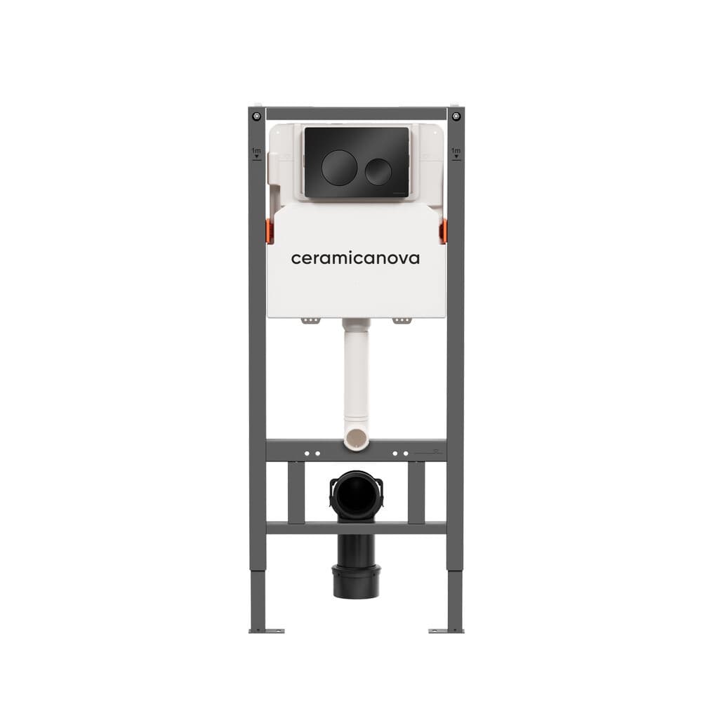 Инсталляция Ceramicanova Balance для подвесного унитаза с кнопкой черной (CN121001MB)
