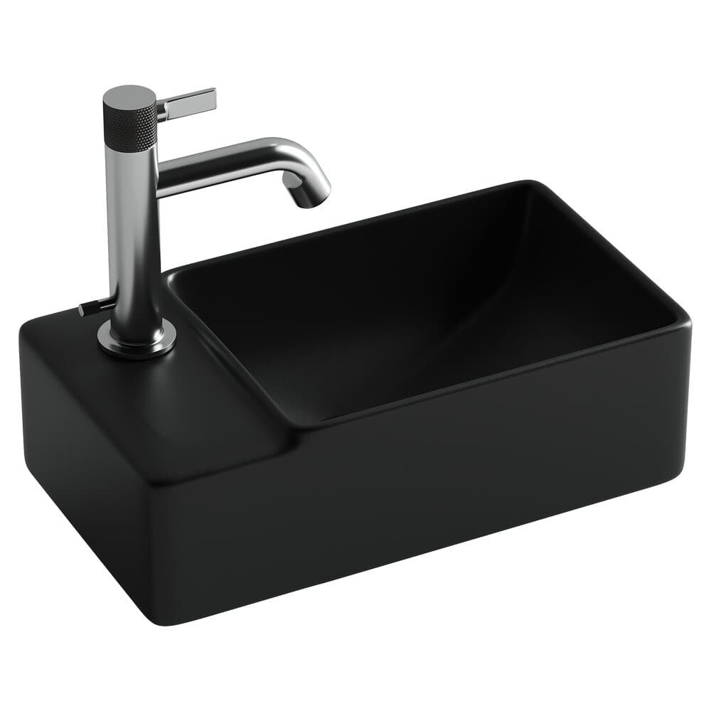 Раковина Ceramicanova Element 40 см правая подвесная черная матовая (CN5046MB)