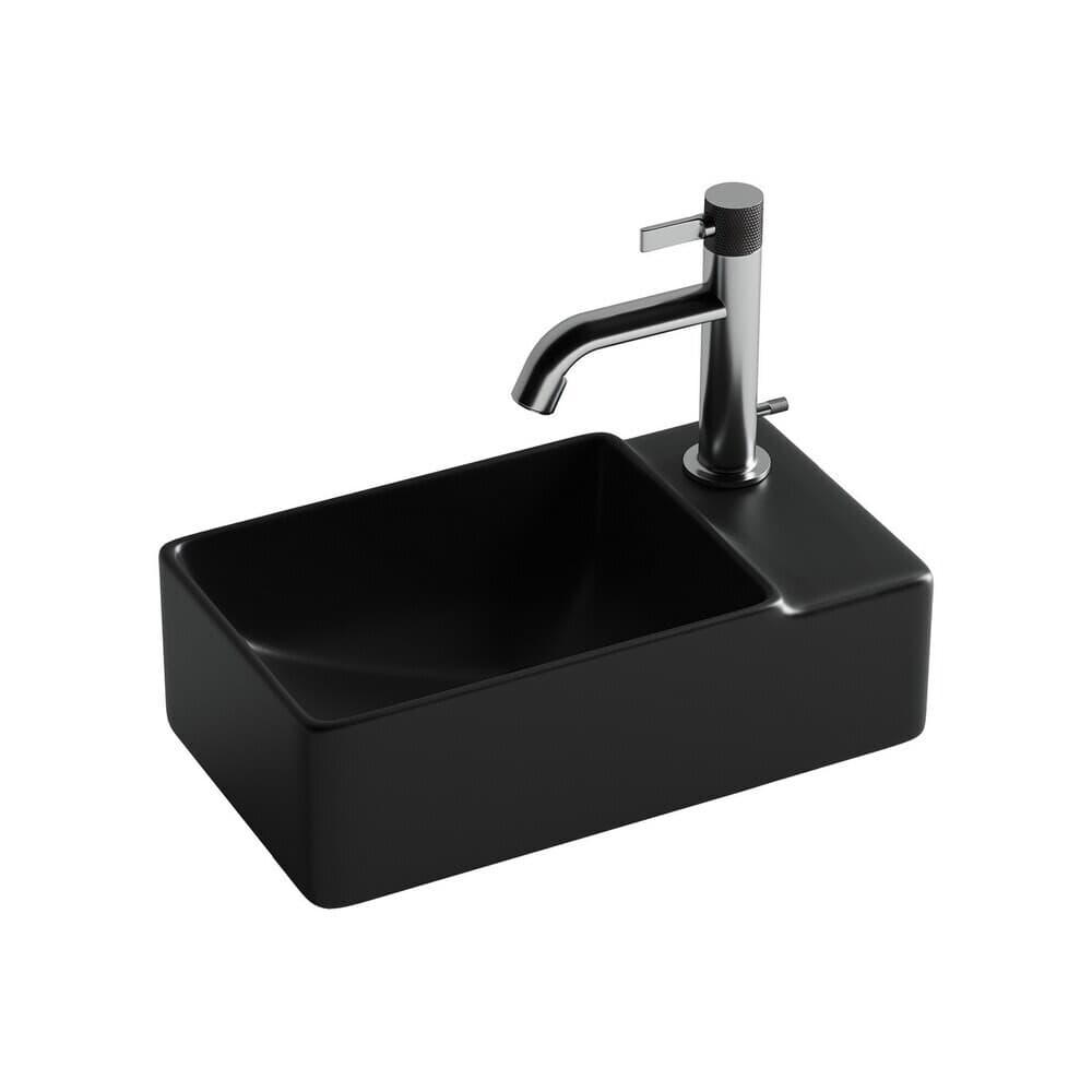 Раковина Ceramicanova Element 40 см левая подвесная черная матовая (CN5045MB)