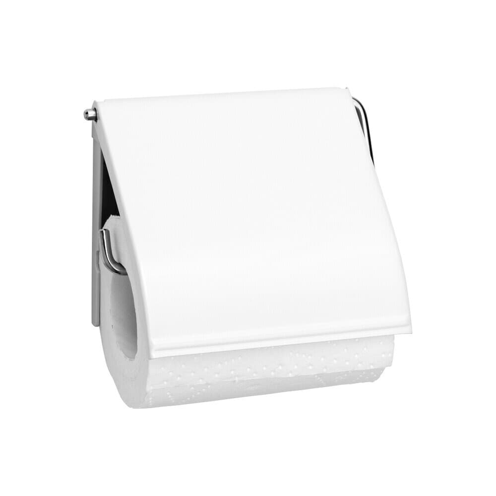 Держатель для туалетной бумаги Brabantia ReNew с крышкой сталь белый (414565)