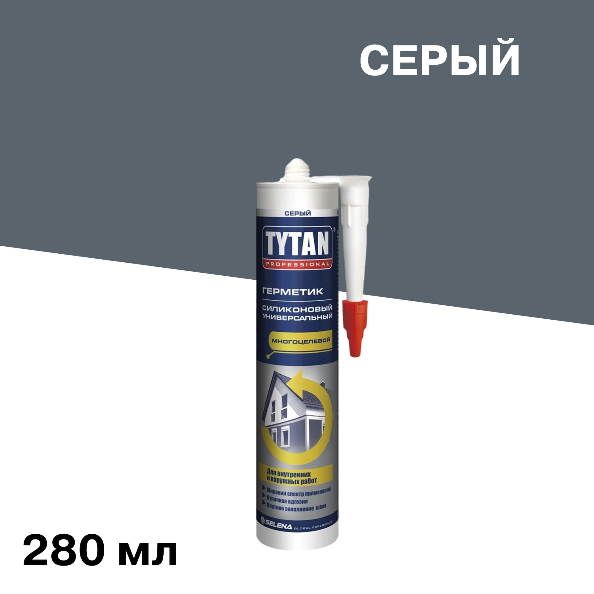 Герметик силиконовый универсальный Tytan Professional серый 280 мл