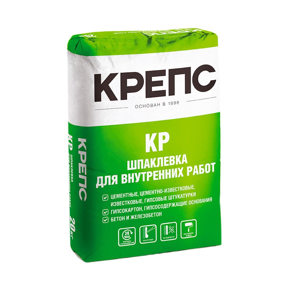 Шпаклевка полимерная Крепс КР для сухих помещений белая 20 кг
