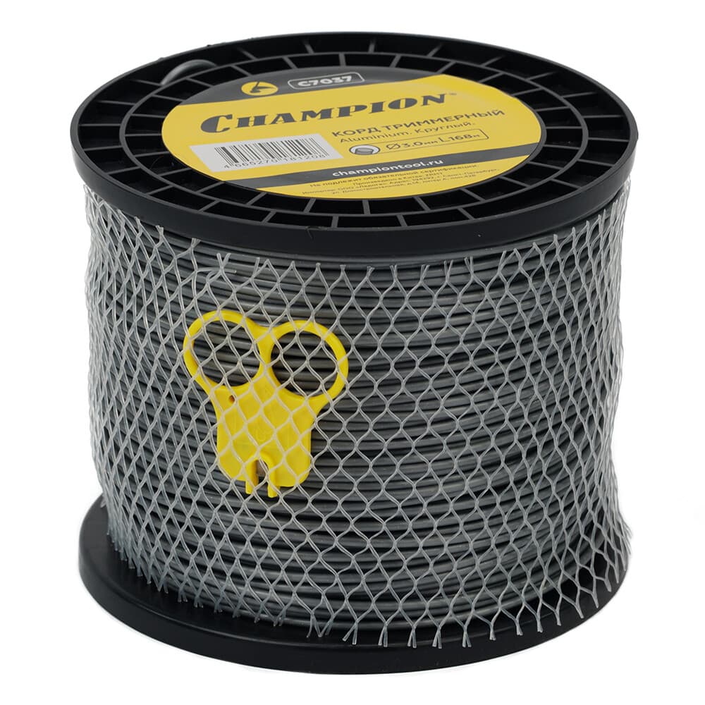 Леска для триммера Champion Aluminium круг 3 мм х 168 м серая (C7037)