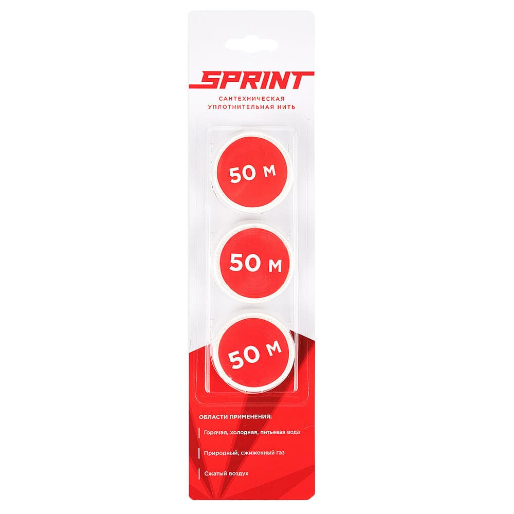 Нить для герметизации резьбы Sprint полимерная 3х50 м сменная катушка