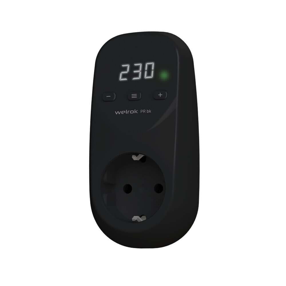 Реле напряжения Welrok PR bk 220 В 16 А тип AC розеточное цифровое
