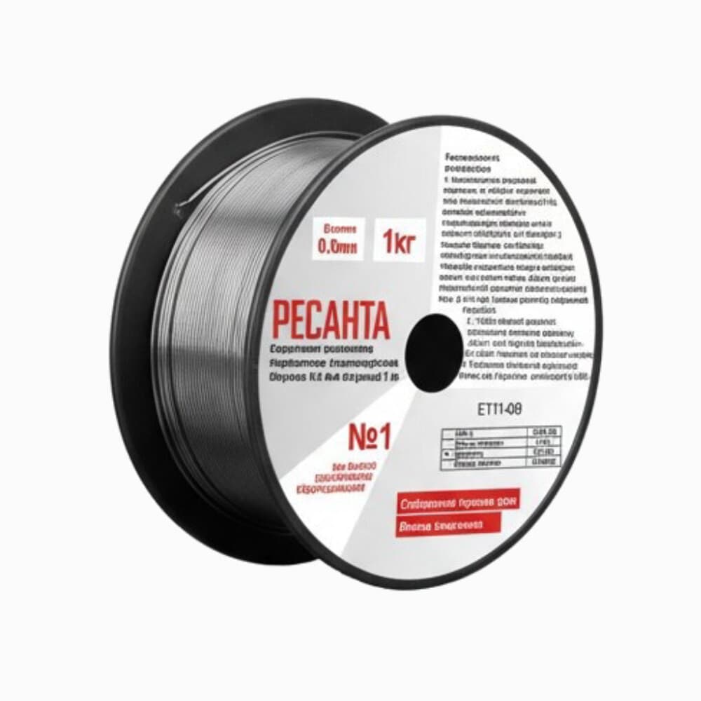 Сварочная проволока для полуавтомата Ресанта E71T-GS с флюсом d0,8 мм самозащитная без газа 1 кг (71/6/95)