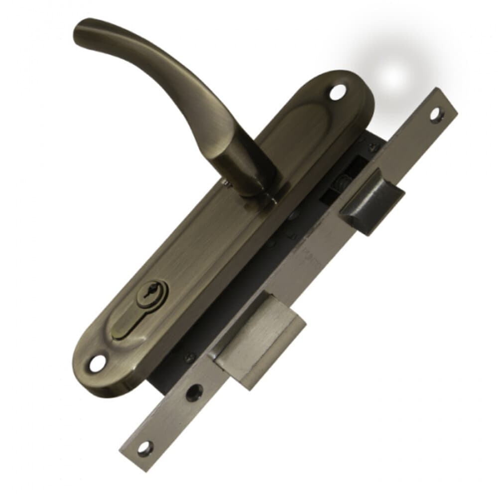 Замок врезной Punto LOCKSET16.CRONA.4070-1 AB для входной двери под цилиндр бронза 5 ключей