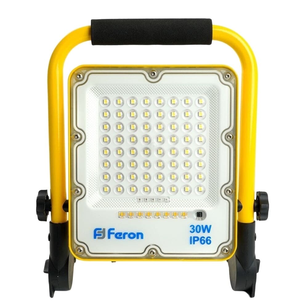 Прожектор светодиодный Feron LL-950 6400K 30 Вт IP65 с зарядным устройством желтый/черный