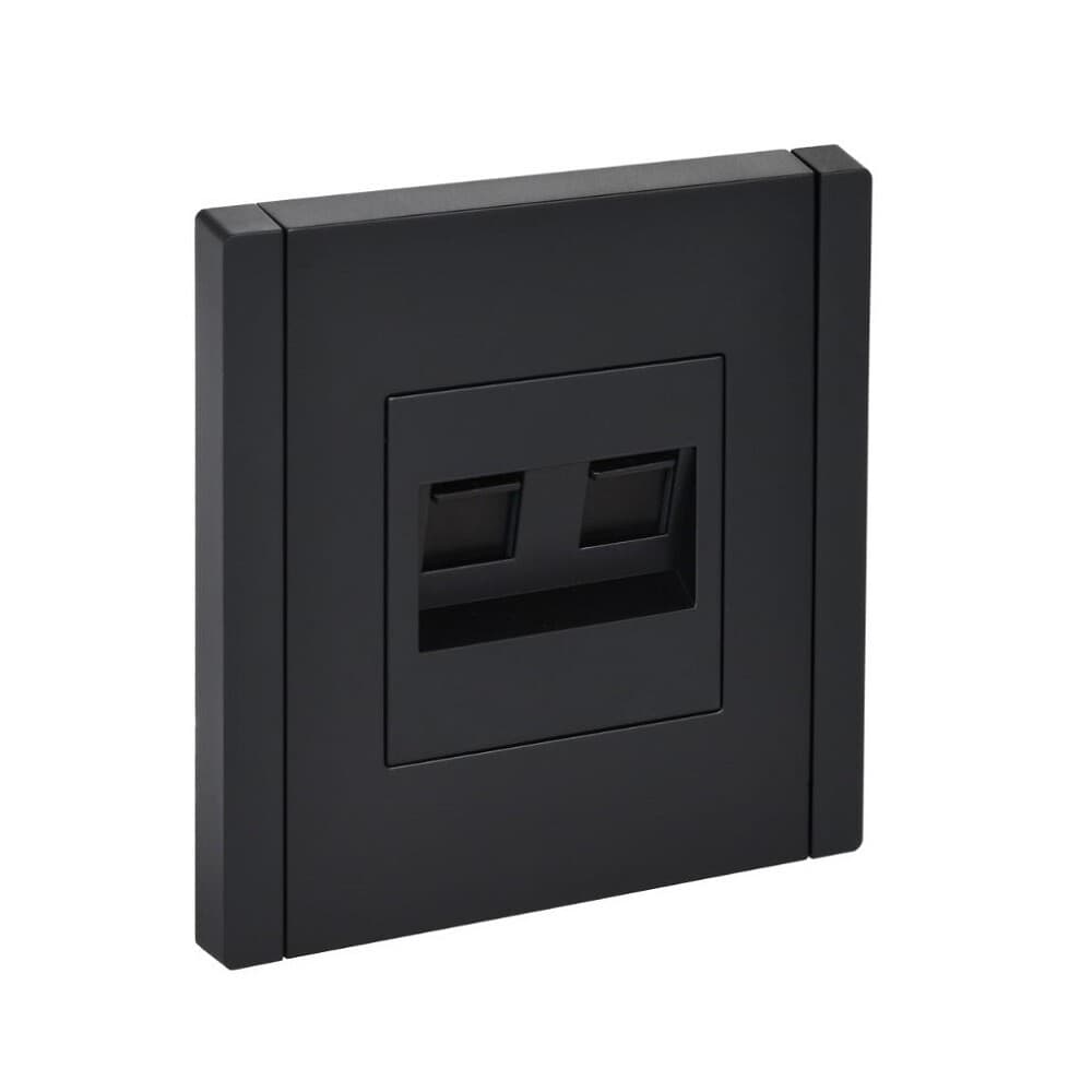 Розетка компьютерная IEK Forte&Piano FP133 встраиваемая черная 2хRJ45 (FP-K20-1-K02)