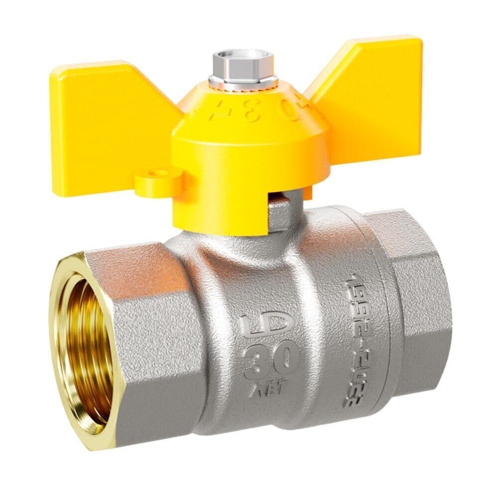Кран шаровой газовый LD Pride 3/4 ВР(г) х 3/4 ВР(г) бабочка (LD 47.360.20)