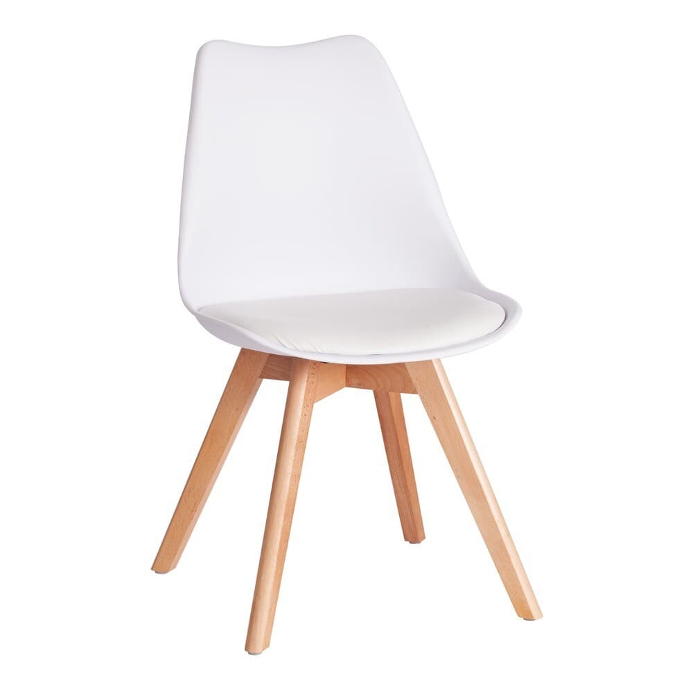 Стул Tetchair Tulip (mod. 73-1) / 1 шт. в упаковке дерево/пластик/экокожа, 47,5x55x80 см, белый 20220