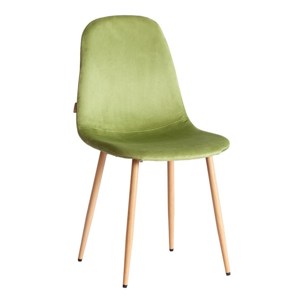 Стул Tetchair BREEZE mod. JSC-58, 1 шт в упаковке Велюр/металл, 44x53x86 см, Green зеленый HLR54, натуральный 21563