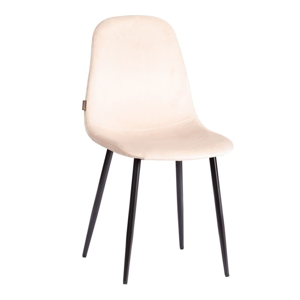 Стул Tetchair BREEZE mod. JSC-58, 1 шт в упаковке Велюр/металл, 44x53x86 см, creamy кремовый HLR 5, черный 21560