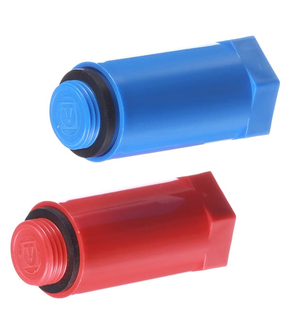Заглушка полипропиленовая Valtec 1/2 НР(ш) красная/синяя (2 шт.) (VTp.792.M.04) - 1