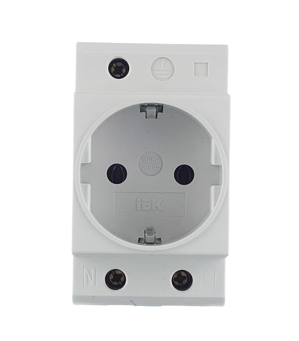 Розетка щитовая модульная IEK 220 В 16 А (MRD10-16/2160/2153)