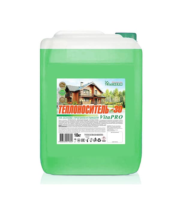 Теплоноситель Eco Therm VITA PRO -30 °С 10 кг на основе пропиленгликоля