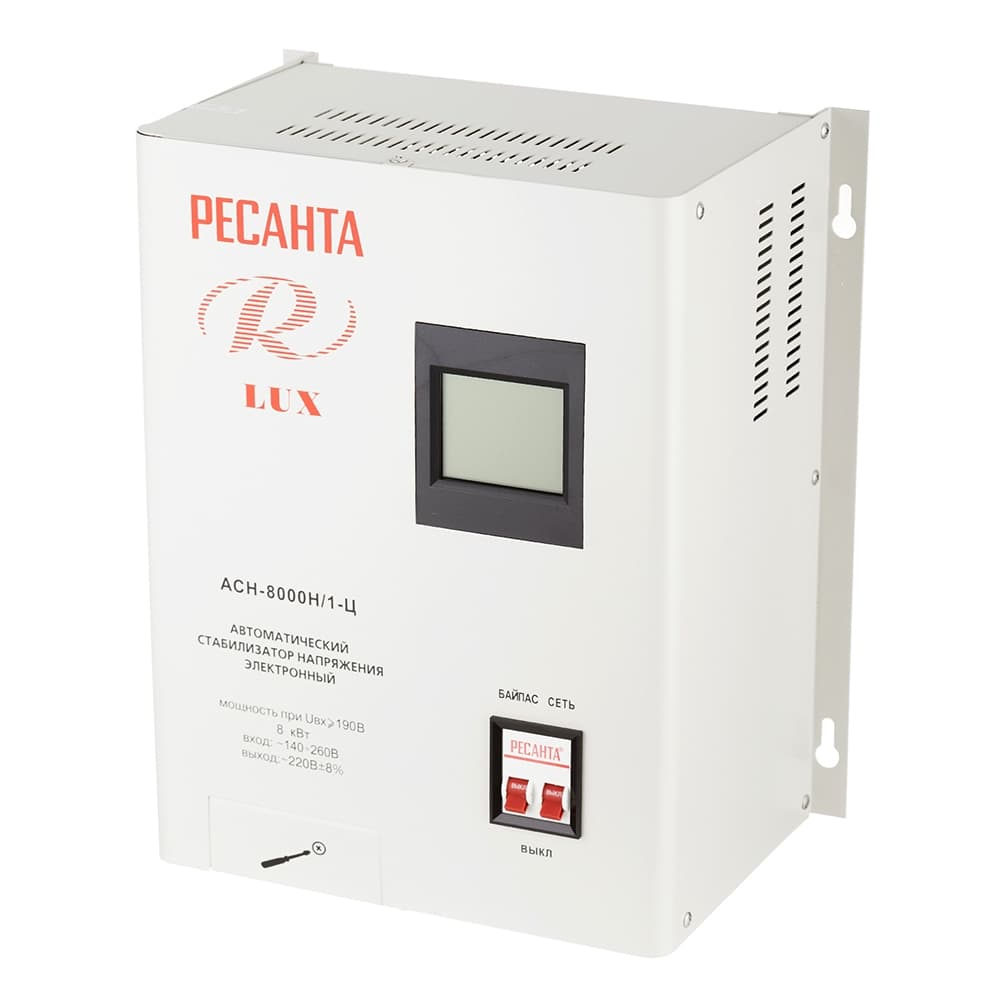Стабилизатор напряжения Ресанта АСН-8000 Н/1-Ц  Lux однофазный 220 В 8 кВт навесной