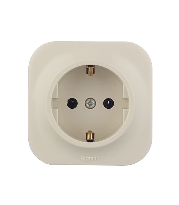Розетка Legrand Quteo накладная слоновая кость (782241)