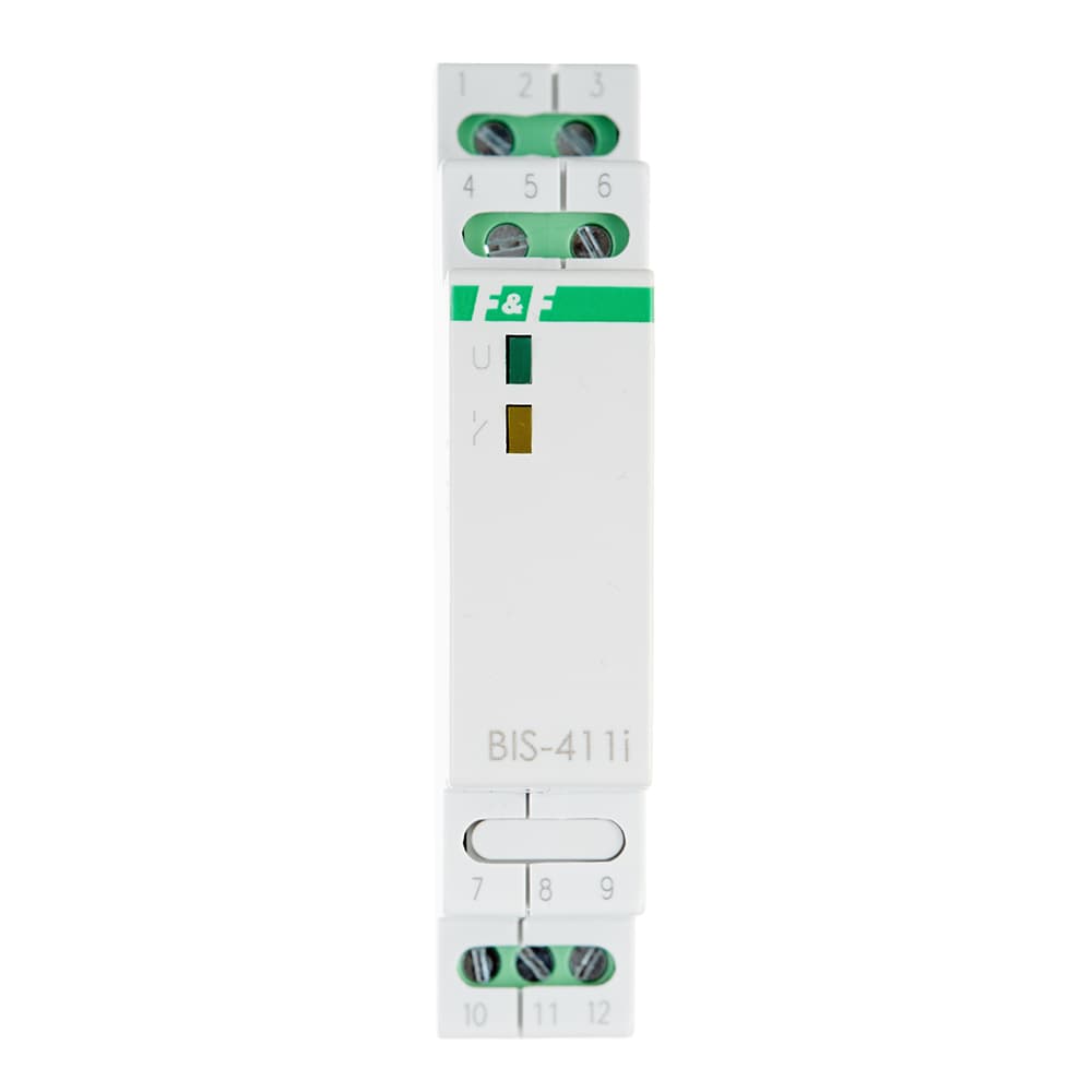 Импульсное реле (бистабильное) Евроавтоматика F&amp;F bis-411i (led) функция памяти контактов, 1 модуль, установка на din-рейку EA01.005.017 - 2