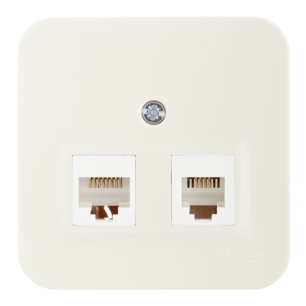 Розетка компьютерная Systeme Electric Blanca накладная бежевая 2хRJ45 (BLNIA045457)