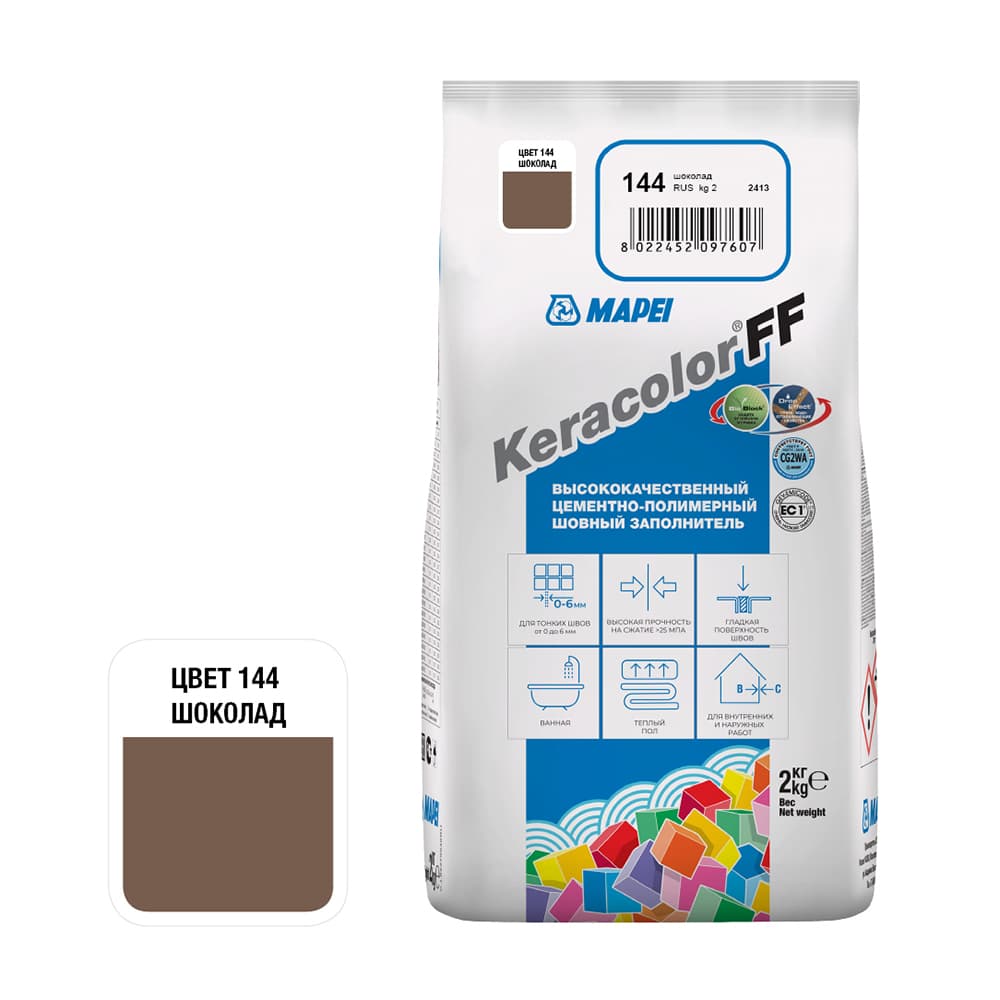Затирка MAPEI KERACOLOR FF № 144, 2 кг, шоколад 5QA014402A - 2