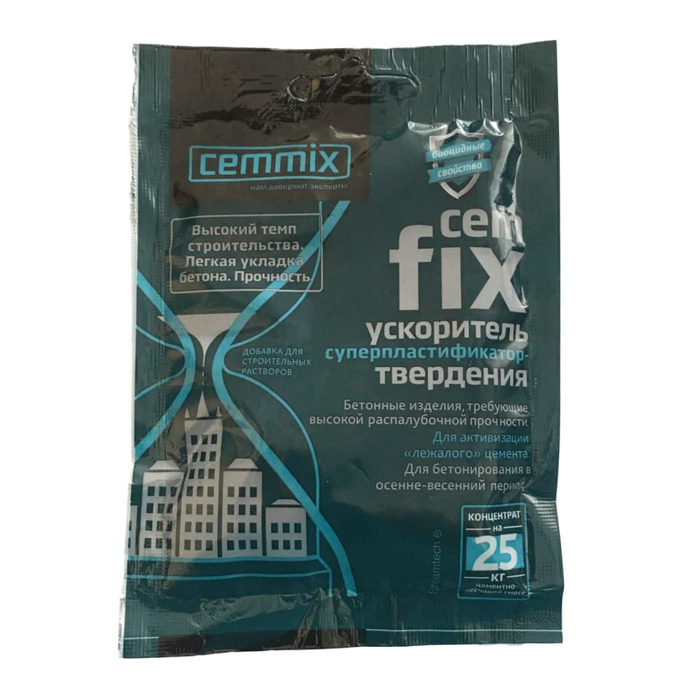 Добавка ускоритель твердения Cemmix CemFix концентрат саше 50 мл