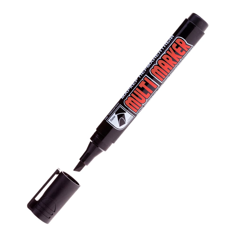 Маркер перманентный Crown Multi Marker Chisel черный грифель 1-5 мм - 1