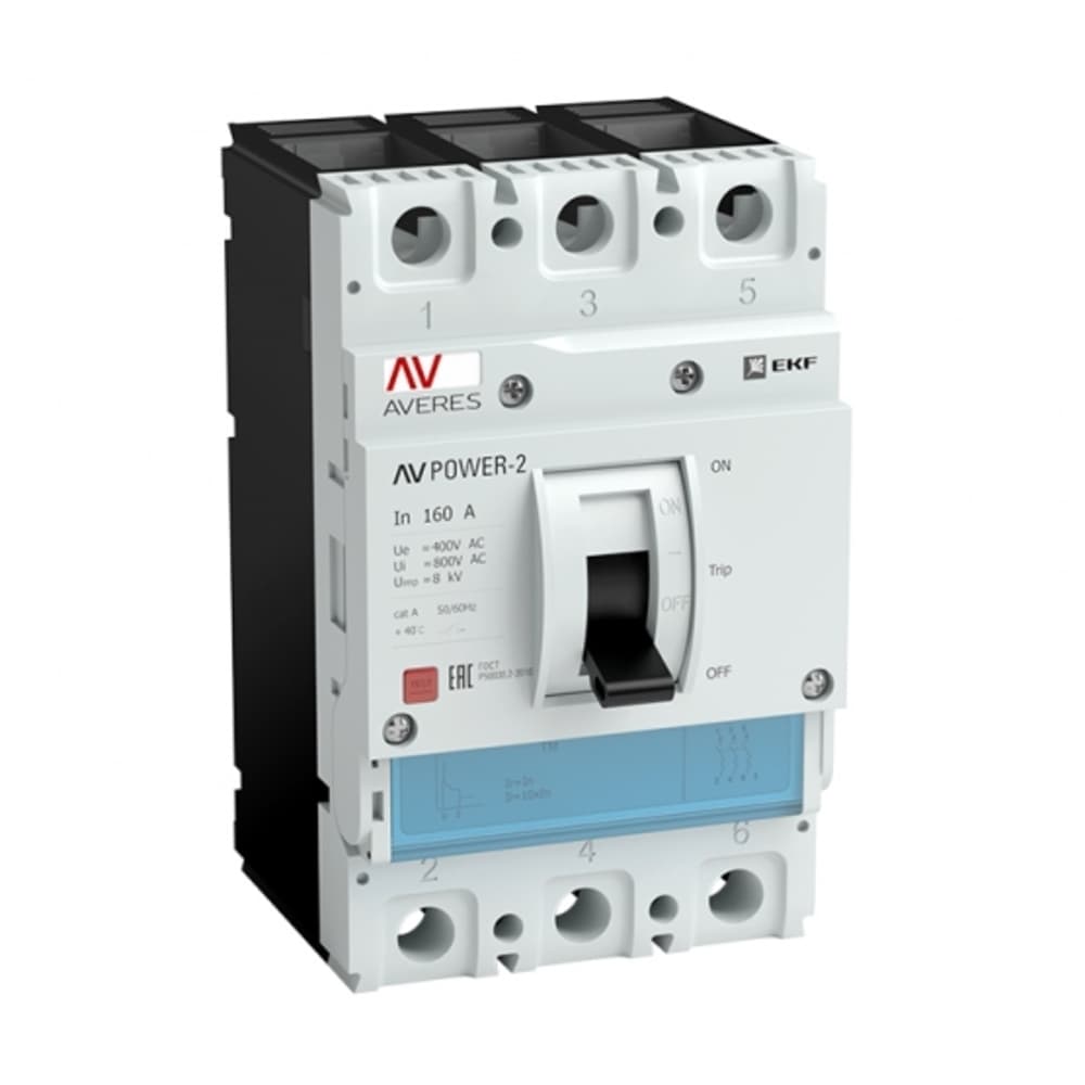 Автоматический выключатель в литом корпусе EKF Averes AV Power-1/3-TR 3P 40А 80 кА 400/690 В (mccb-13-40H-TR-av)