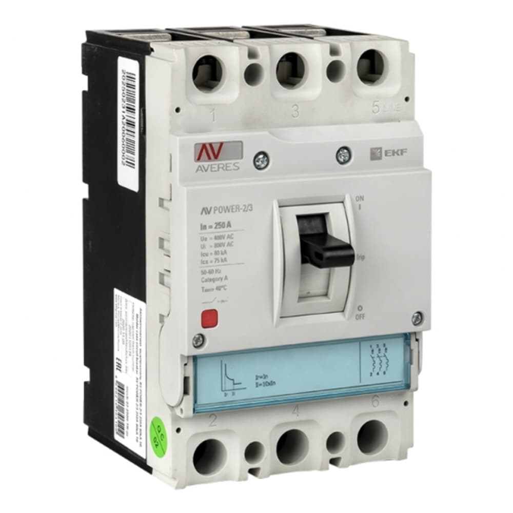 Автоматический выключатель в литом корпусе EKF Averes AV Power-2/3-TR 3P 250А 80 кА 400/690 В (mccb-23-250H-TR-av)