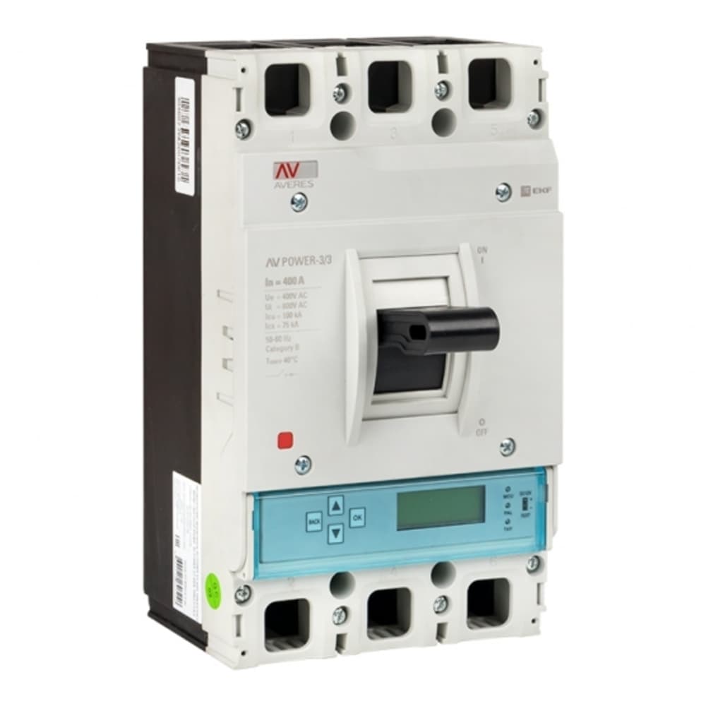 Автоматический выключатель в литом корпусе EKF Averes AV Power-3/3-ETU 6.0 3P 400А 100 кА 400/690 В (mccb-33-400H-6.0-av)