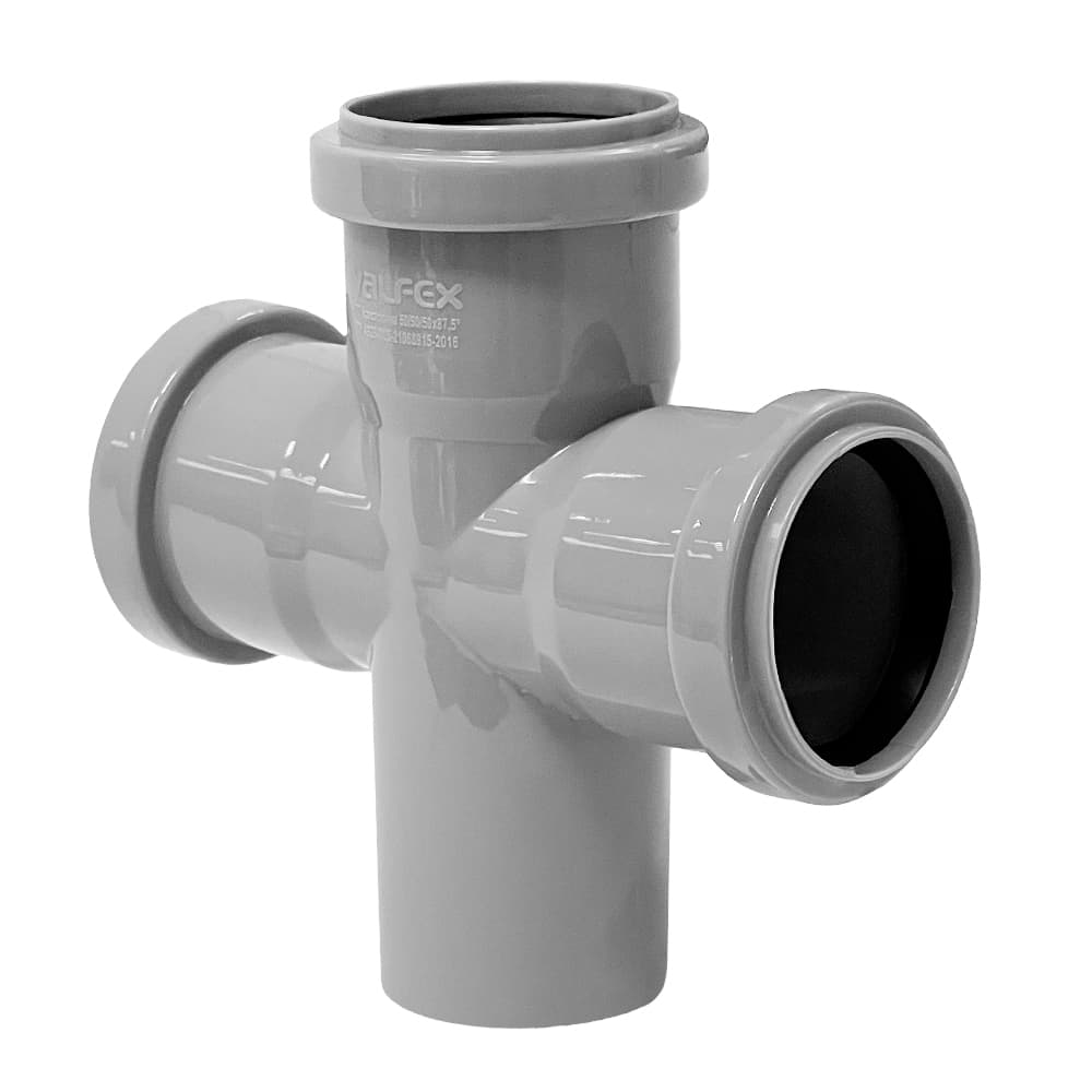 Крестовина VALFEX 50/50/50x87.5, внутренняя канализация 27205050