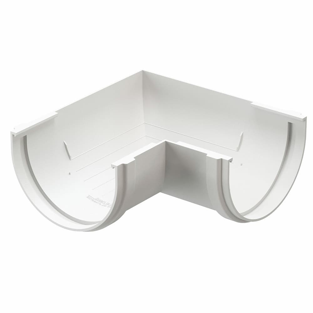 Угол желоба пластиковый d120 мм 90° Docke Standard пломбир RAL 9003
