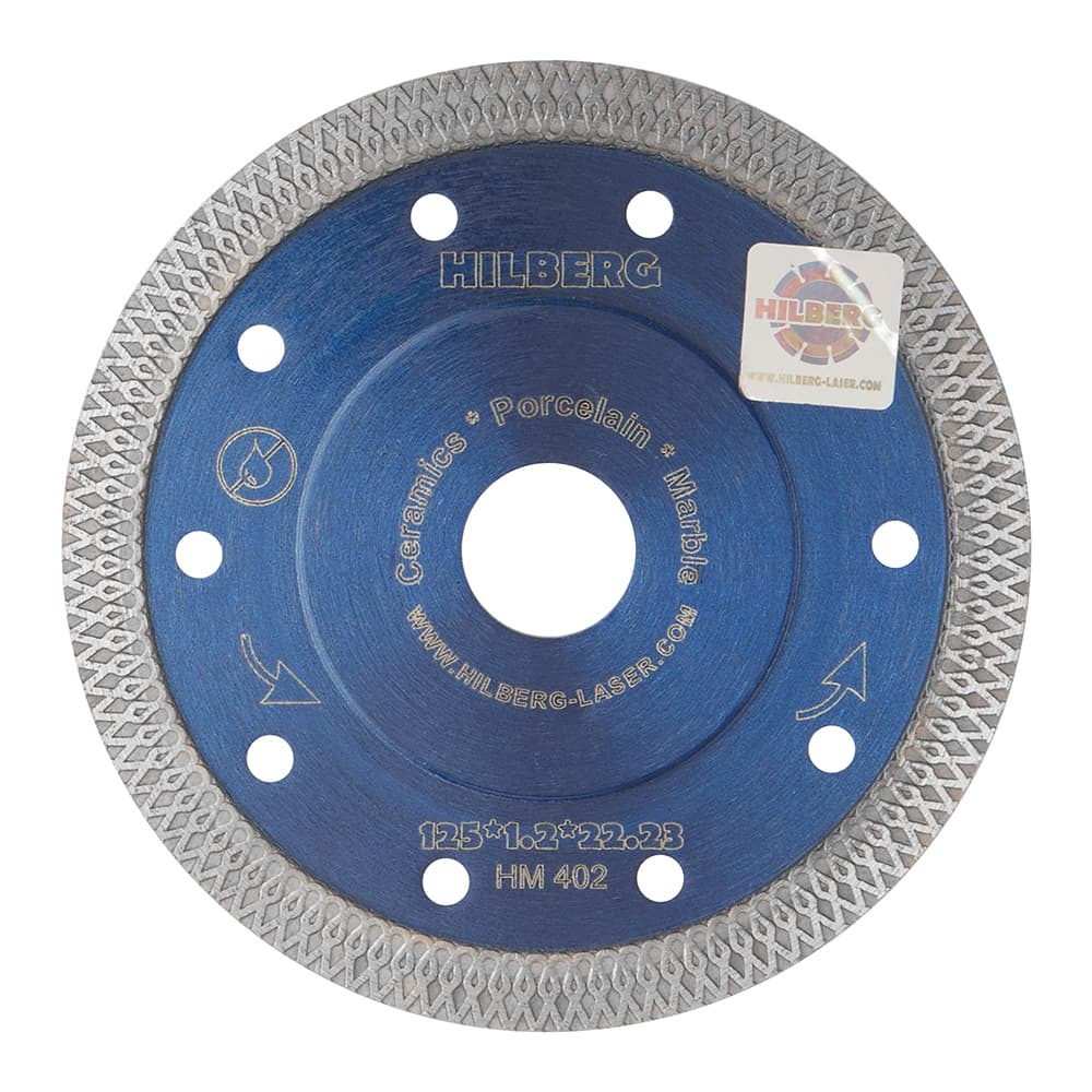 Диск алмазный по керамограниту Hilberg Hard Materials X-type 125х22,2х1,2 мм турбо ультратонкий сухой рез (HM402)