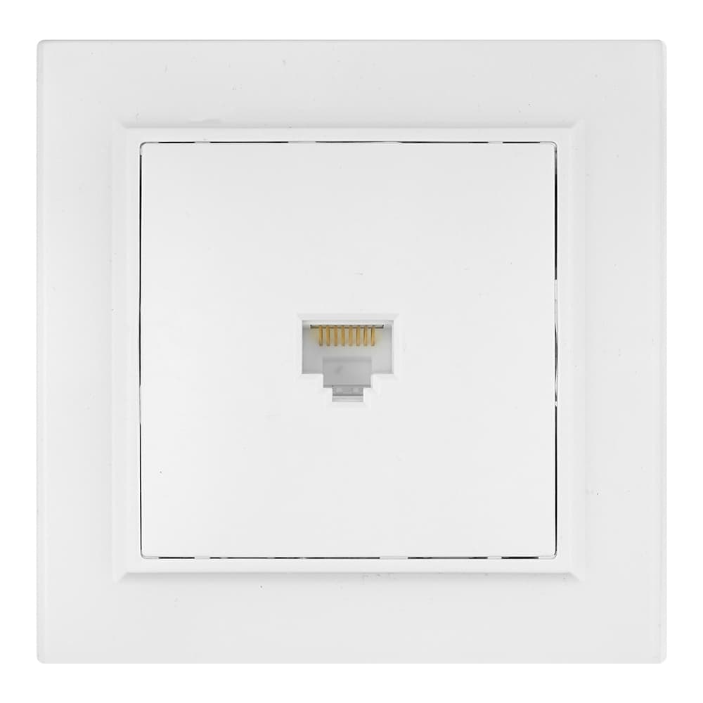 Розетка компьютерная EKF Минск встраиваемая белая RJ45 (ERK01-035-10)