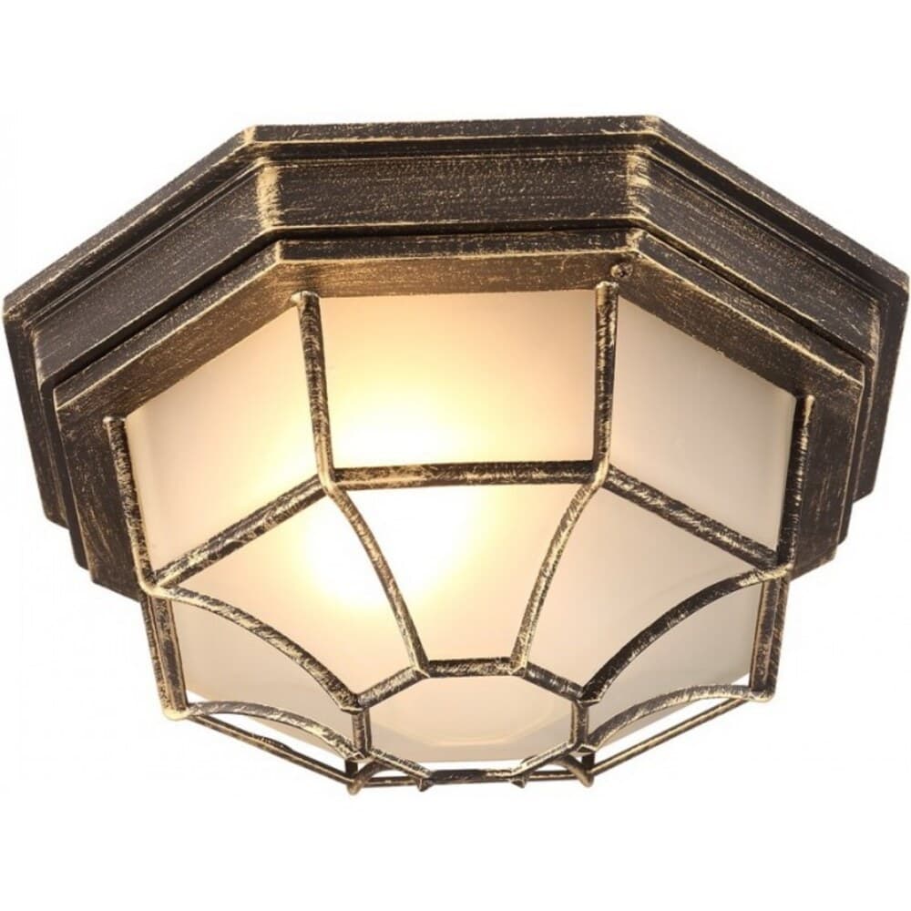 Светильник садово-парковый потолочный Arte Lamp Pegasus черно-золотой E27 60 Вт IP44 (A3121PF-1BN)
