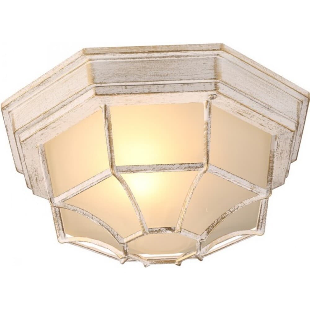 Светильник садово-парковый потолочный Arte Lamp Pegasus бело-золотой E27 60 Вт IP44 (A3121PF-1WG)