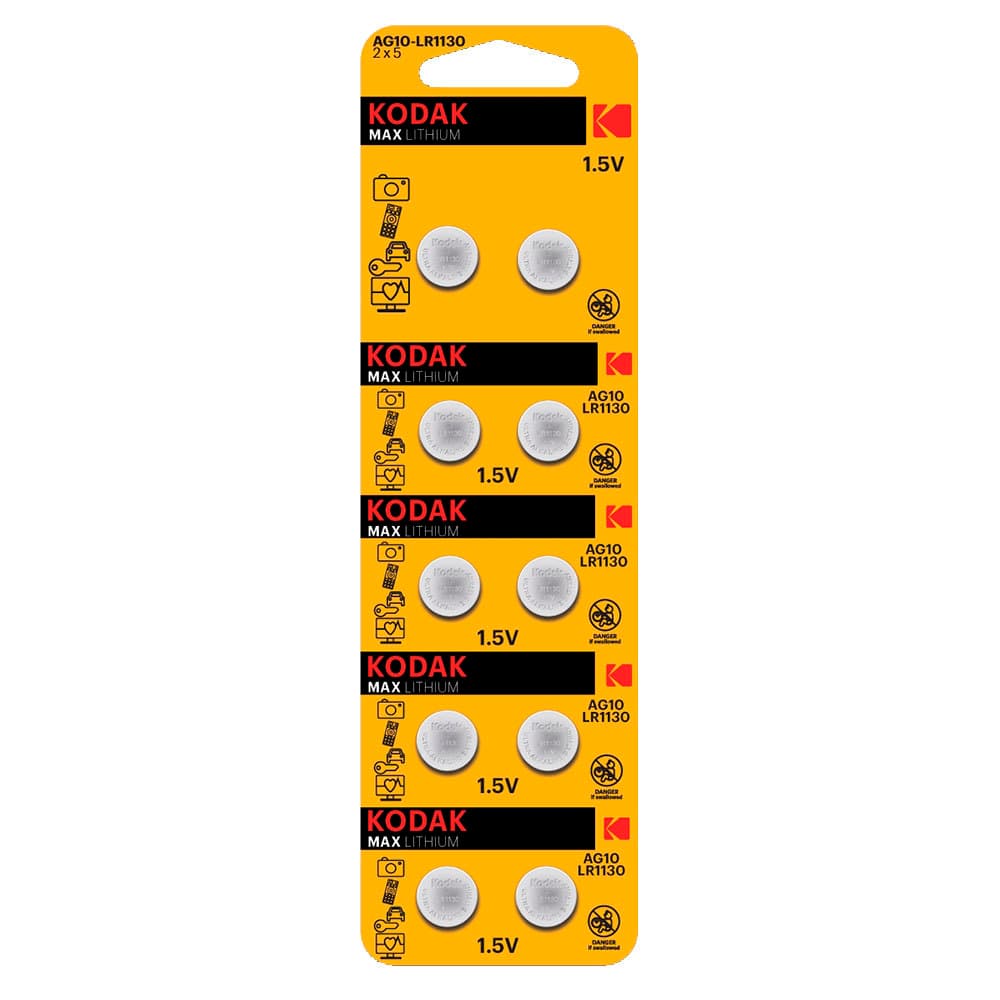Батарейка Kodak Мax таблетка AG10 1,5 В (10 шт.) (Б0044715)