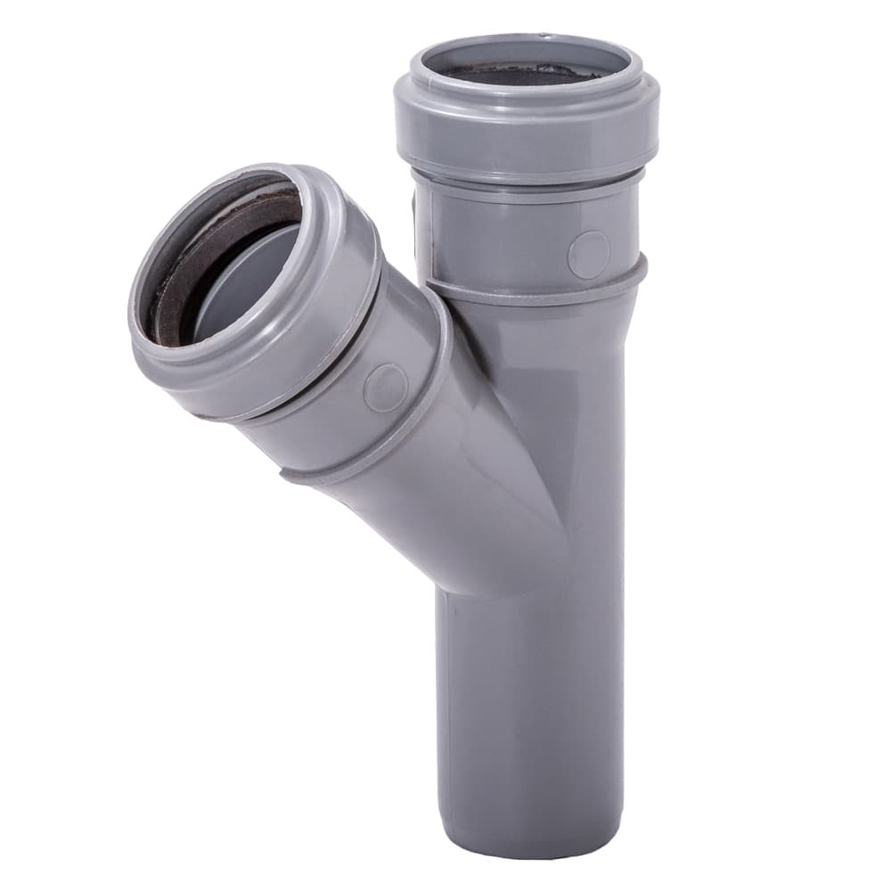 Тройник Lammin d32 мм 45° пластиковый для внутренней канализации (Lm35090323245)