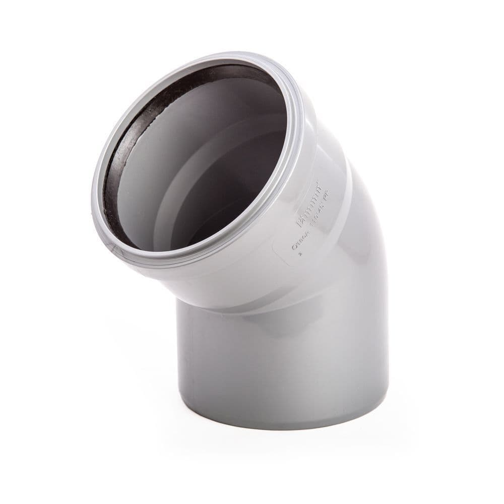 Отвод Lammin d110 мм 45° пластиковый для внутренней канализации (Lm35040011045) - 1