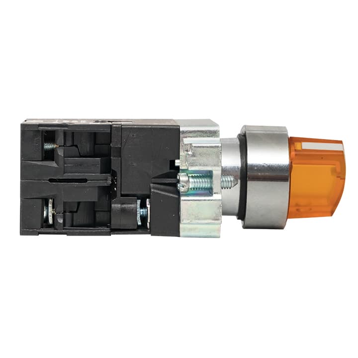 Переключатель EKF PROxima BD33 220 В 1NO+1NC IP40 3P с фиксацией с подсветкой желтый (xb2-bk33-y-230)