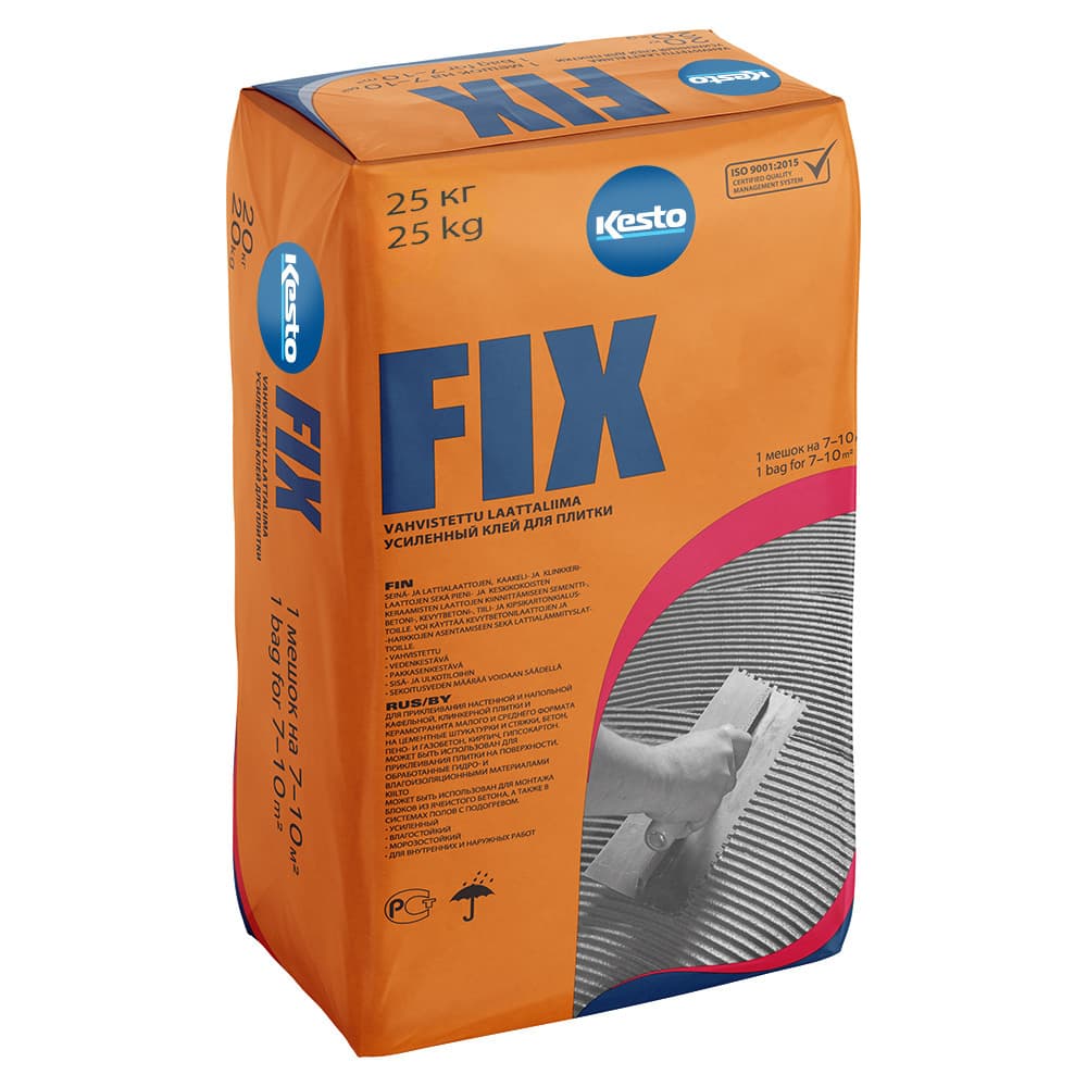 Клей для плитки/ керамогранита Kesto Fix серый класс C1 TE 25 кг