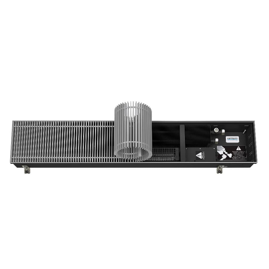 Конвектор внутрипольный Varmann Qtherm с 1 теплообменником 1750х230х75 мм боковое подключение